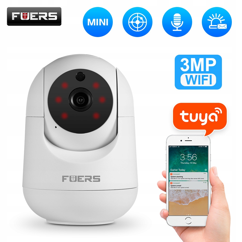 Kamera domowa IP Fuers 3MP Tuya Smart Home WiFi Wewnętrzna Monitoring