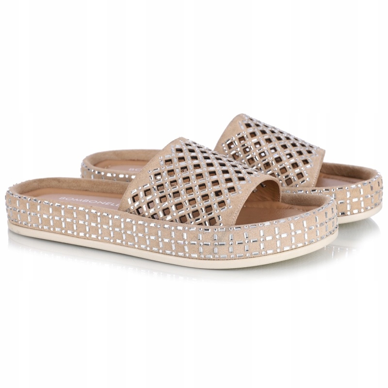 Dámské Nazouváky Bombonella 8T G064 24-02166 125-2057 béžové, Kůže, Vel. 36