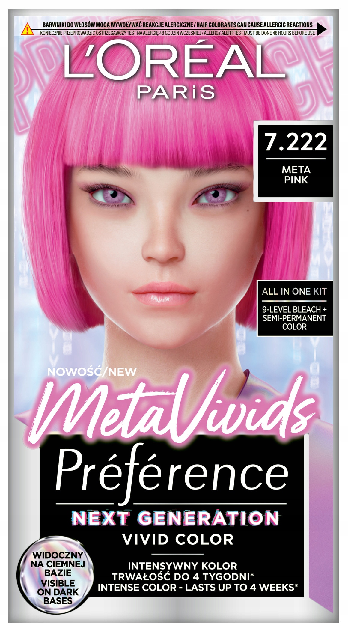 Barva na vlasy L'Oréal Préférence Metal Vivids 7.222 Meta Pink