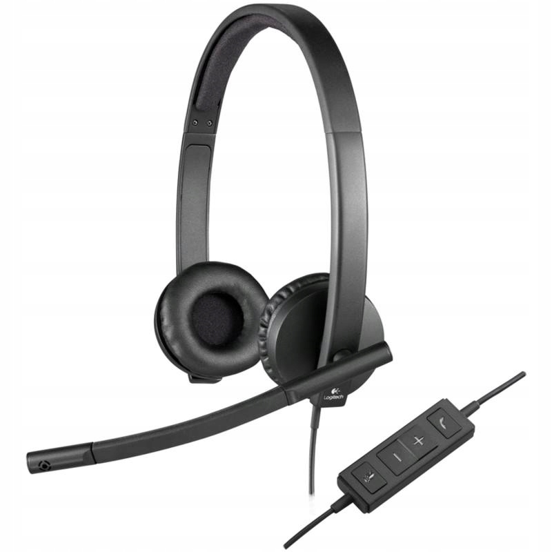 Logitech Headset H570e Stereo/ drátová sluchátka mikrofon/ Usb/ černá