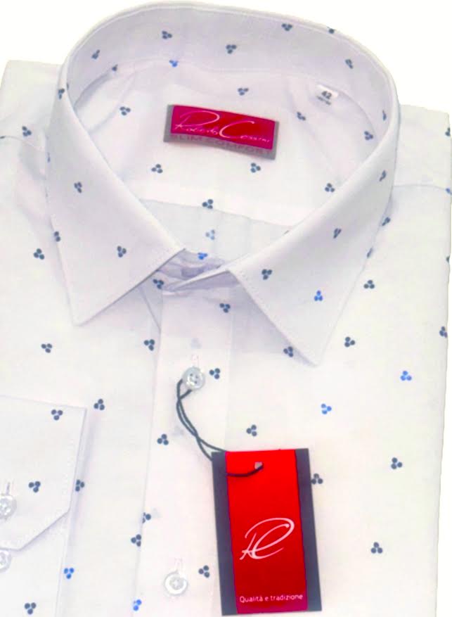 Roberto Cossini pánská košile Slim bílá kolečka vzor délka rukou 41 188/194 14/1