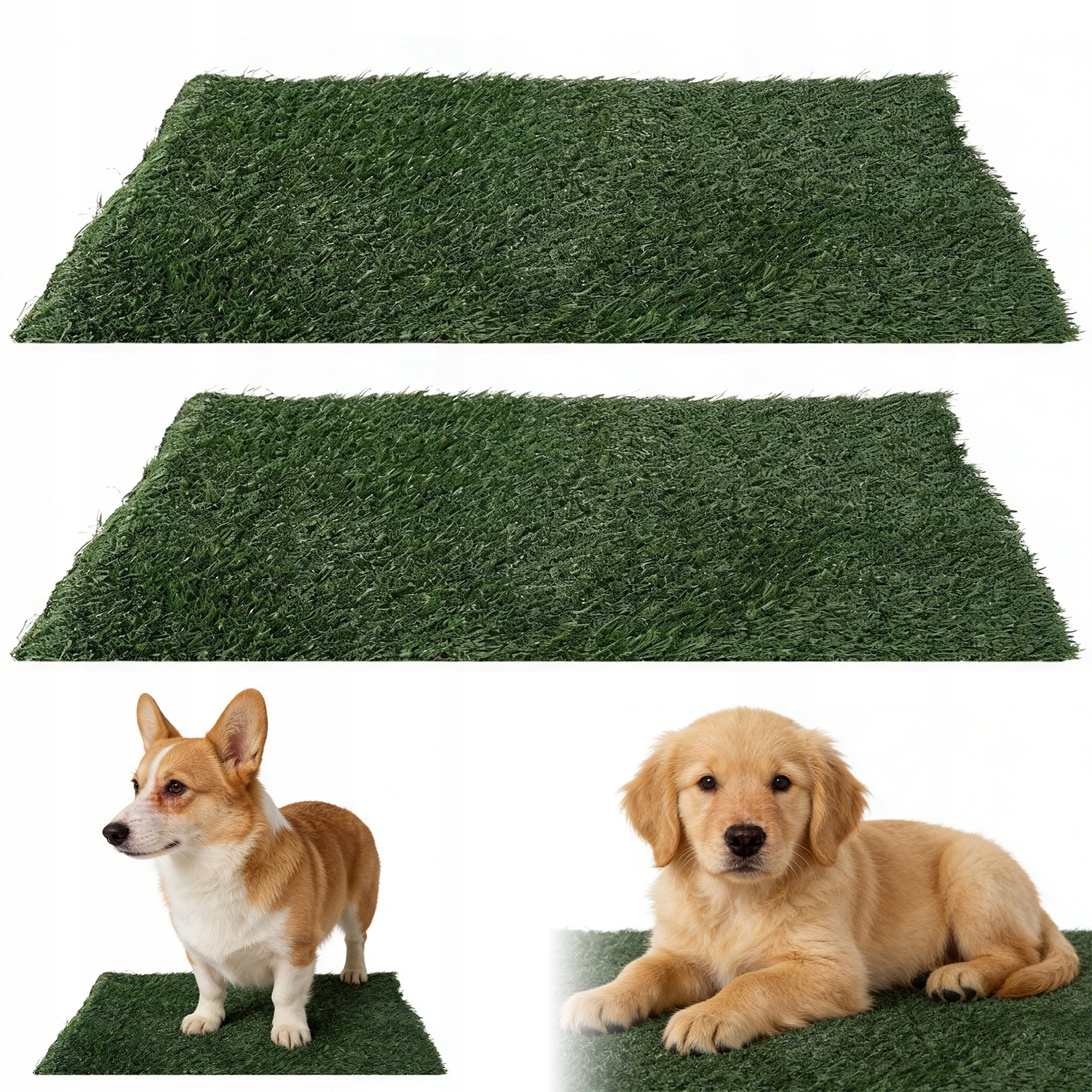 Levně Umělá Tráva Pro Psa Podložka Toaleta 51X63 CM 2 Ks Do Domácnosti