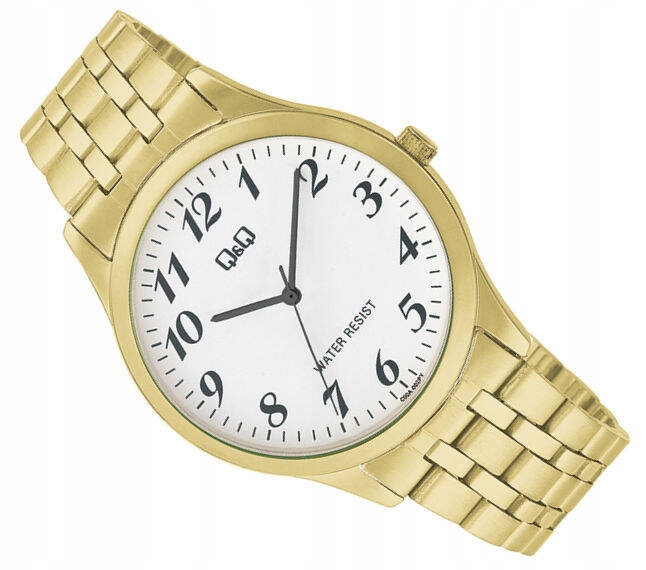 Pánské Klasické Zlaté Čitelné Hodinky Qq C00A-002P 30 M Kovový Náramek