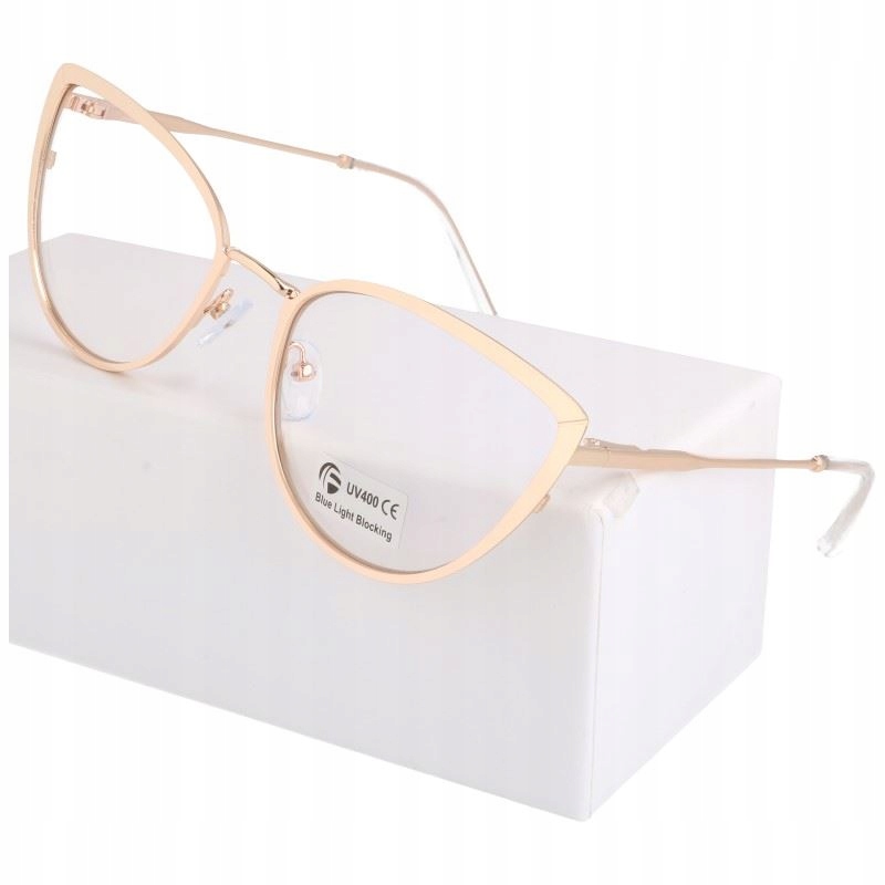 

Złote Okulary Kocie Oczy Filtr Niebieski Zerówki