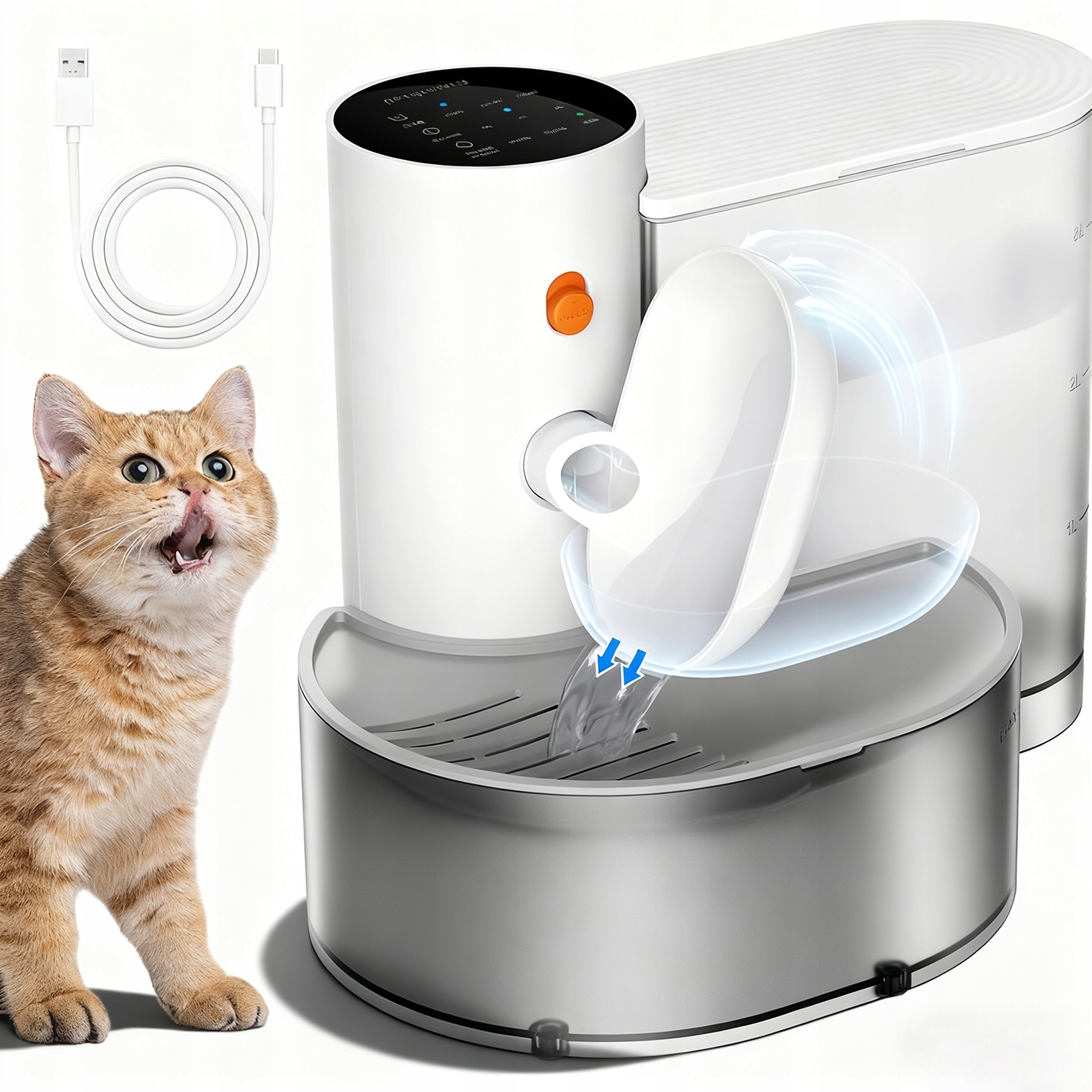 Levně Automatická Fontána S Vodou Pro Zvířata 3L Bezdrátového Čerpadla Tiše