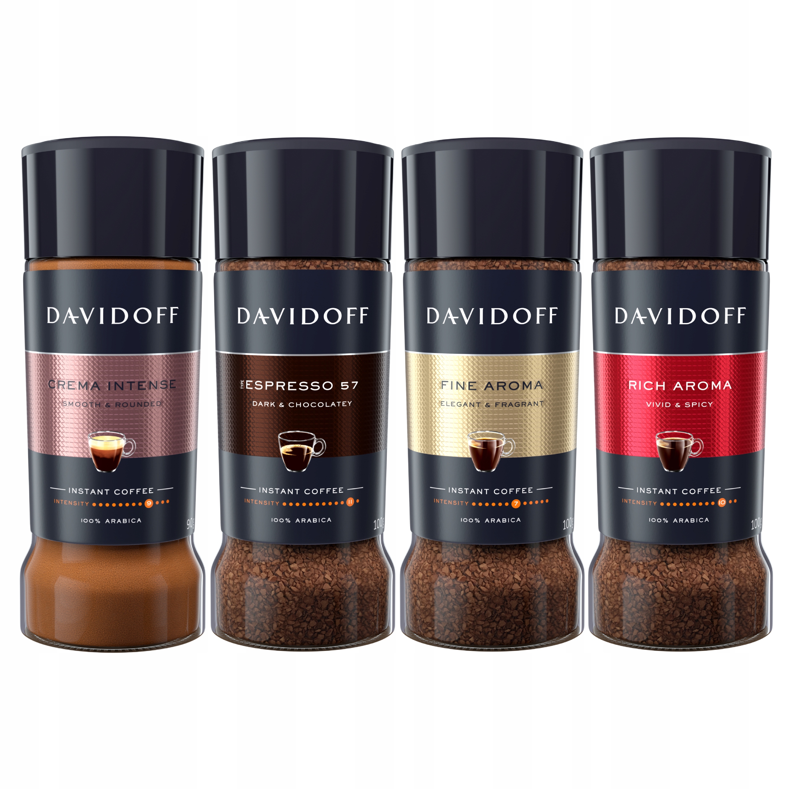 Levně Sada rozpustných káv Davidoff 4 příchutě 4×100 g Arabica