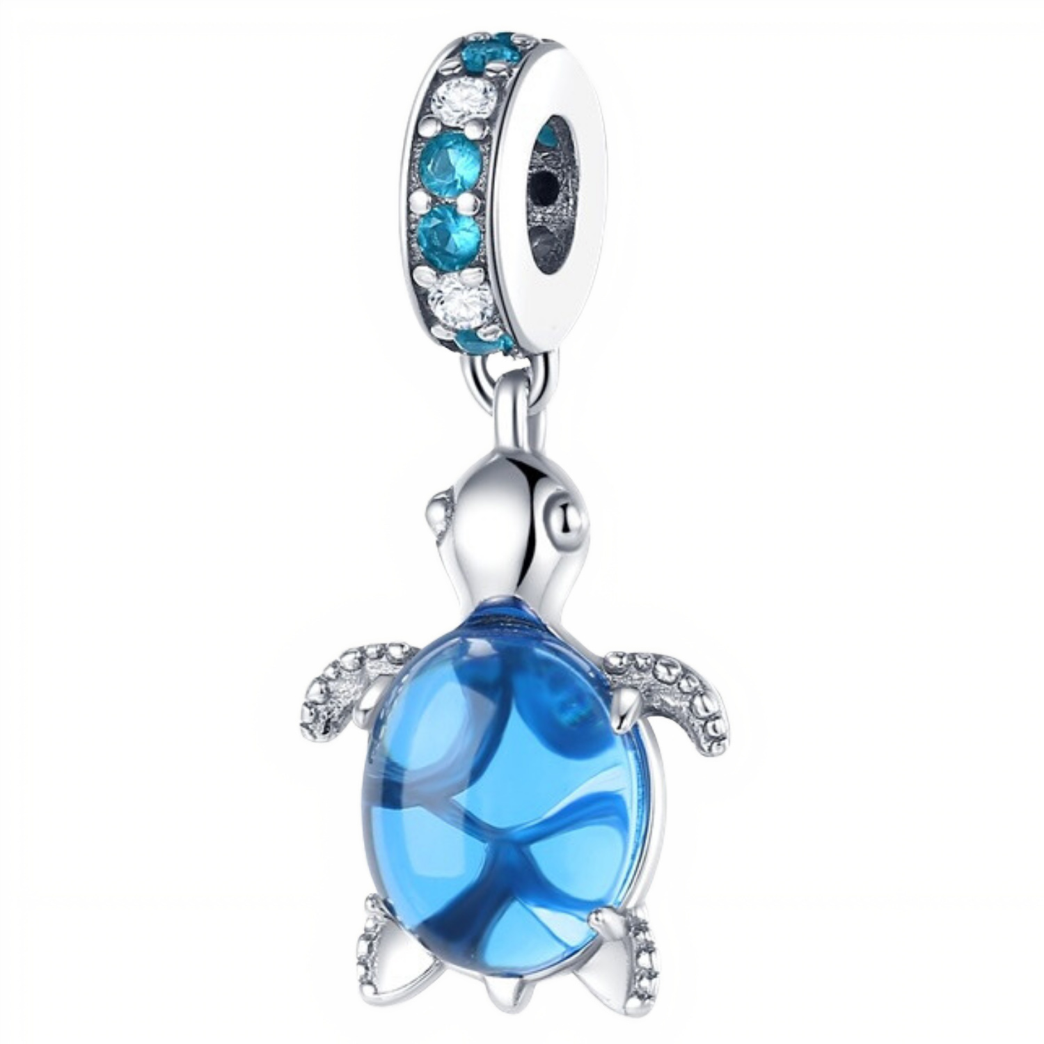 

Charms Niebieski Żółw Cyrkonie Zwierzę srebro 925