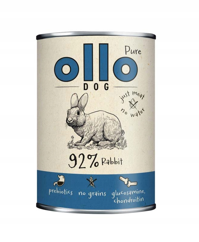Levně Ollo Pure Králík Monoproteinové vlhké krmivo pro psy 8x400 g