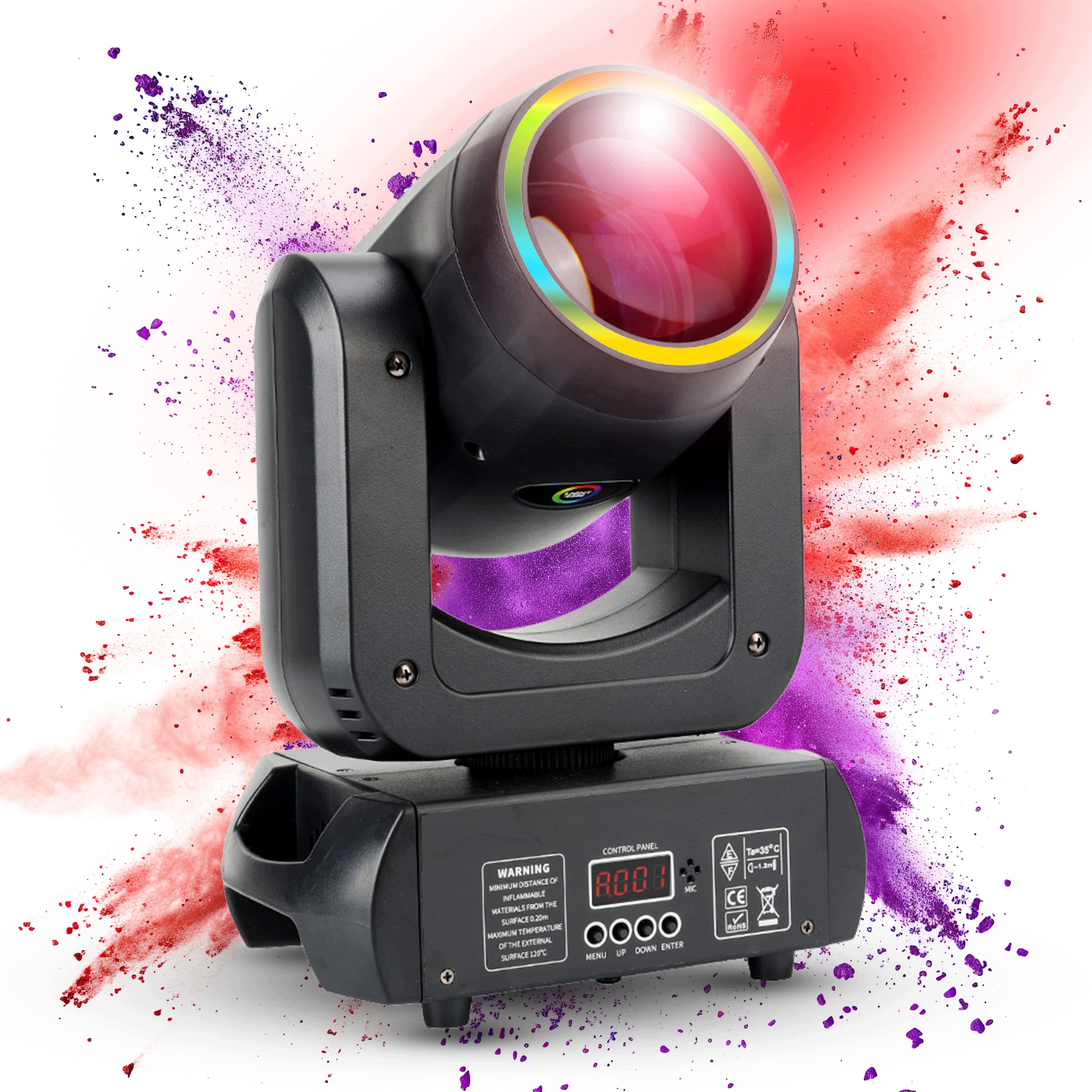 Pohyblivá Hlava Led Beam Jevištní Osvětlení DMX Efekt Ring 150W