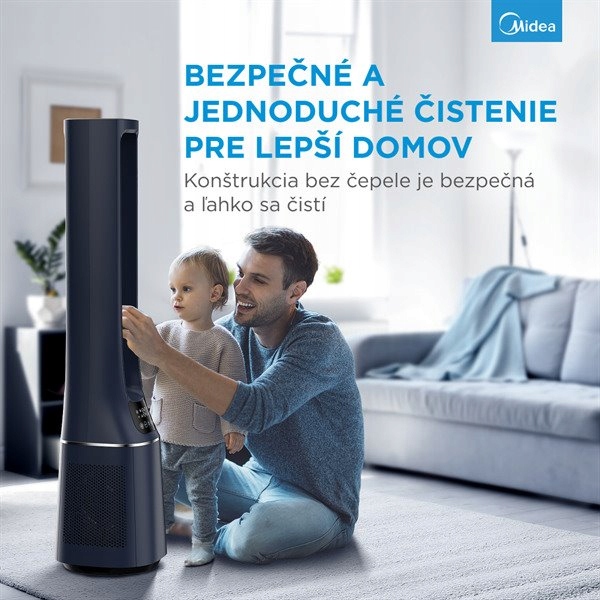 Midea Smart ventilátor a cisticka vzduchu bez lopatiek AMS150-PBW ,WiFi…
