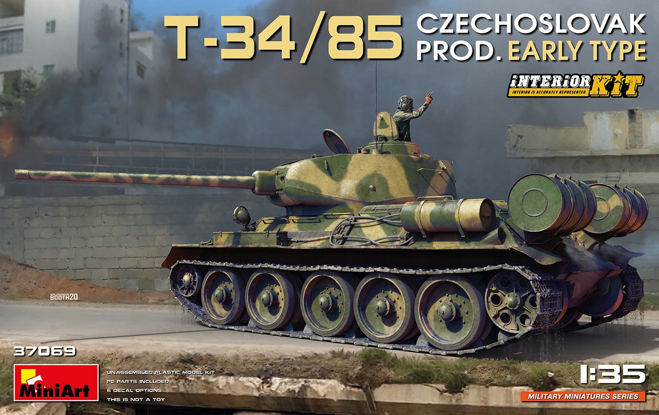 T-34/85 Czechoslovak Prod. Early w/ Inter.Kit MiniArt 37069 1:35