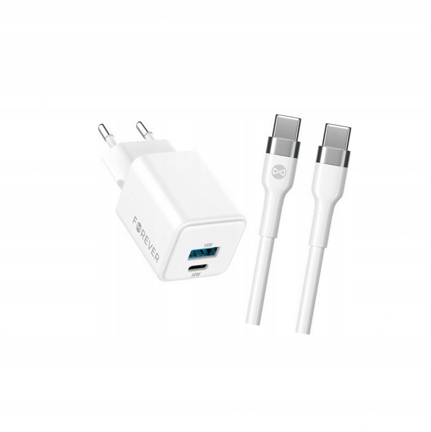 Szybka ładowarka GaN 30W 2 wejścia Usb i Usb-c z kablem do Honor 70
