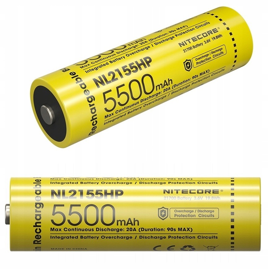 Nitecore NL2155HP – Akumulátor Li-Ion 21700 5500 mAh 3,6 V 3,7 V IPX6
