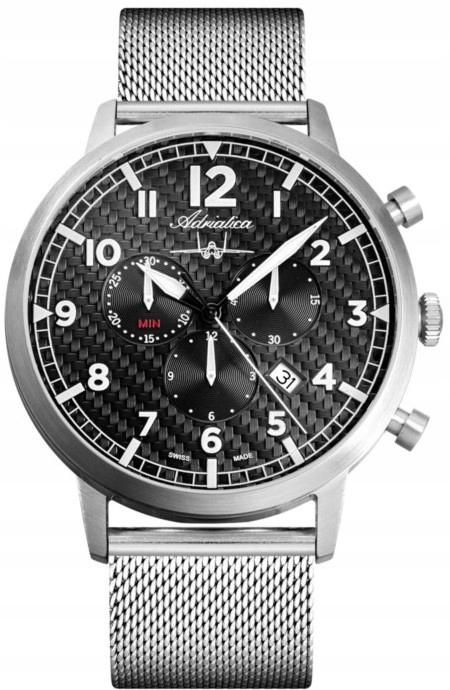 Nové Originální Pánské Hodinky Adriatica A8261.5124CH černé, stříbrné, krabička