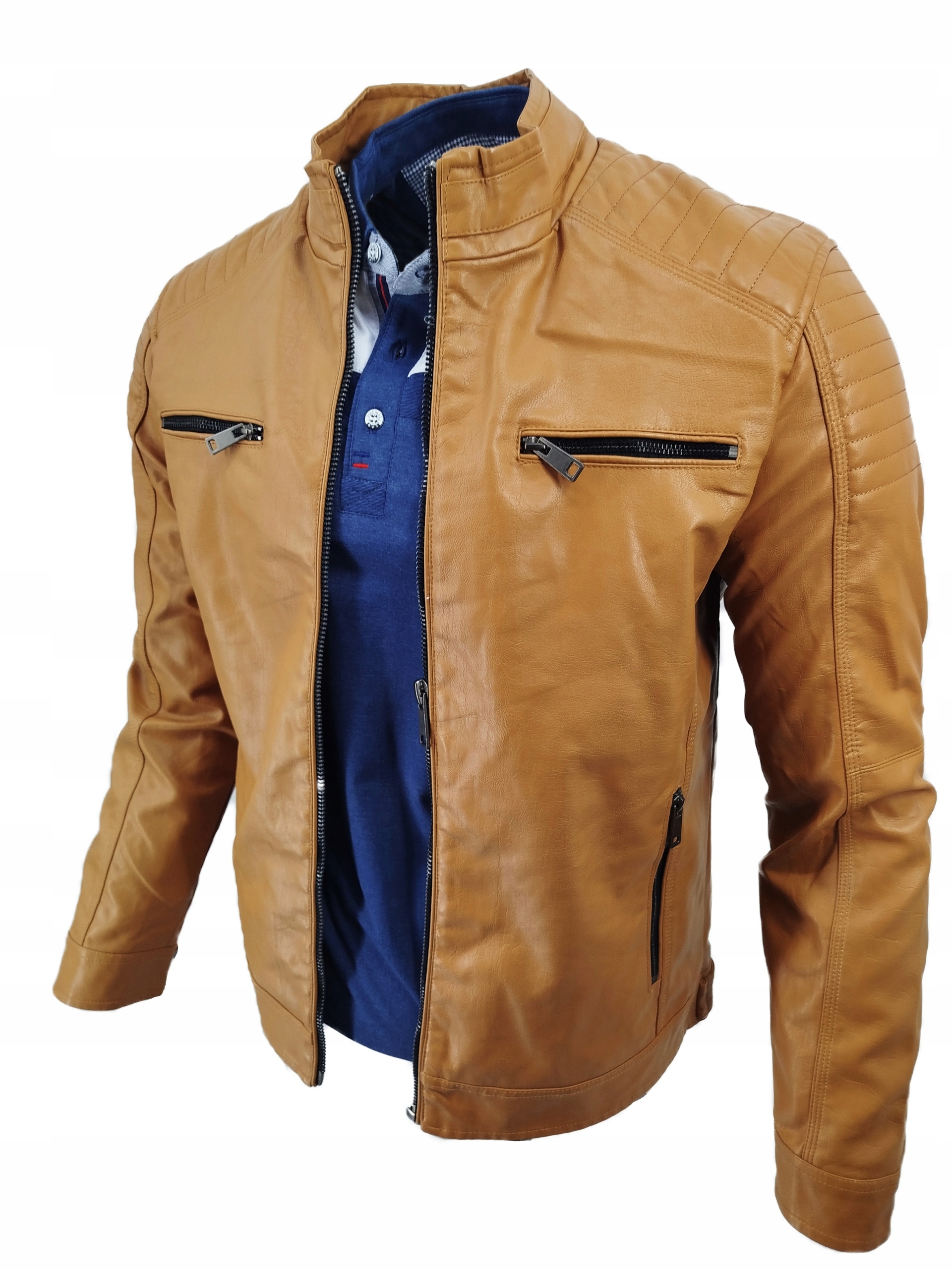 Pánská Přechodová Bunda Eko Kůže Světle Hnědá Can 01 Vel: XXXL 3XL