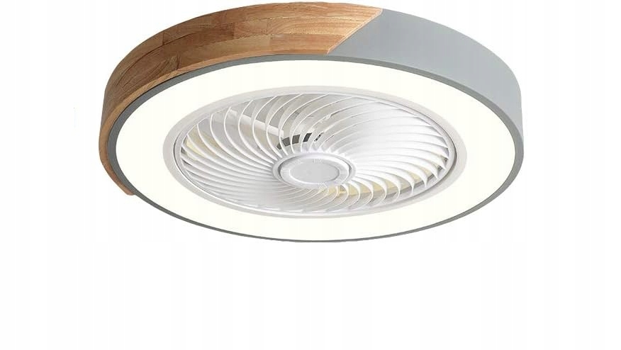 Lanmou drevený Led stropný ventilátor s lampou diaľkový ovládač, aplikácia šedá