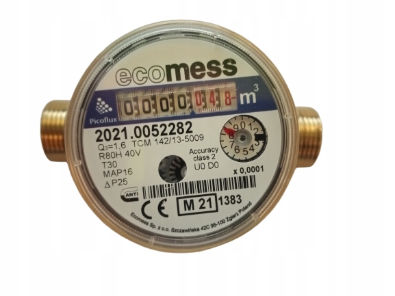 

Wodomierz,licznik Zw,cw Ecomess DN15 1/2 Leg. 2028