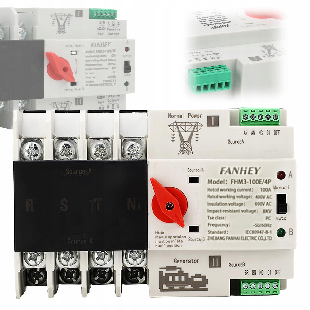 Automatyczny Przełącznik Zasilania Z Podwójnym Zasilaniem Przełącznik 4P