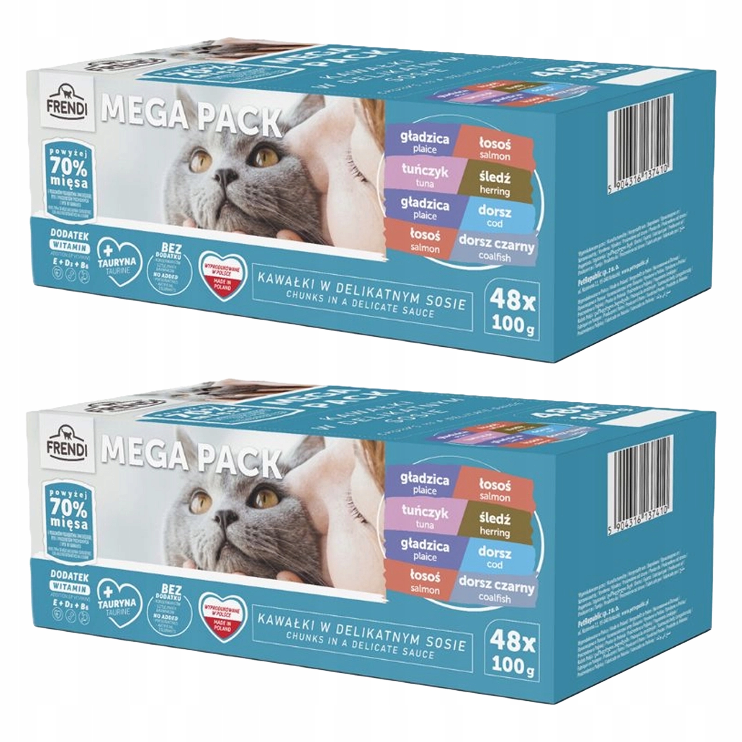 Frendi kousky v omáčce krmivo mokré pro kočky rybí příchutě 96 x 100 g