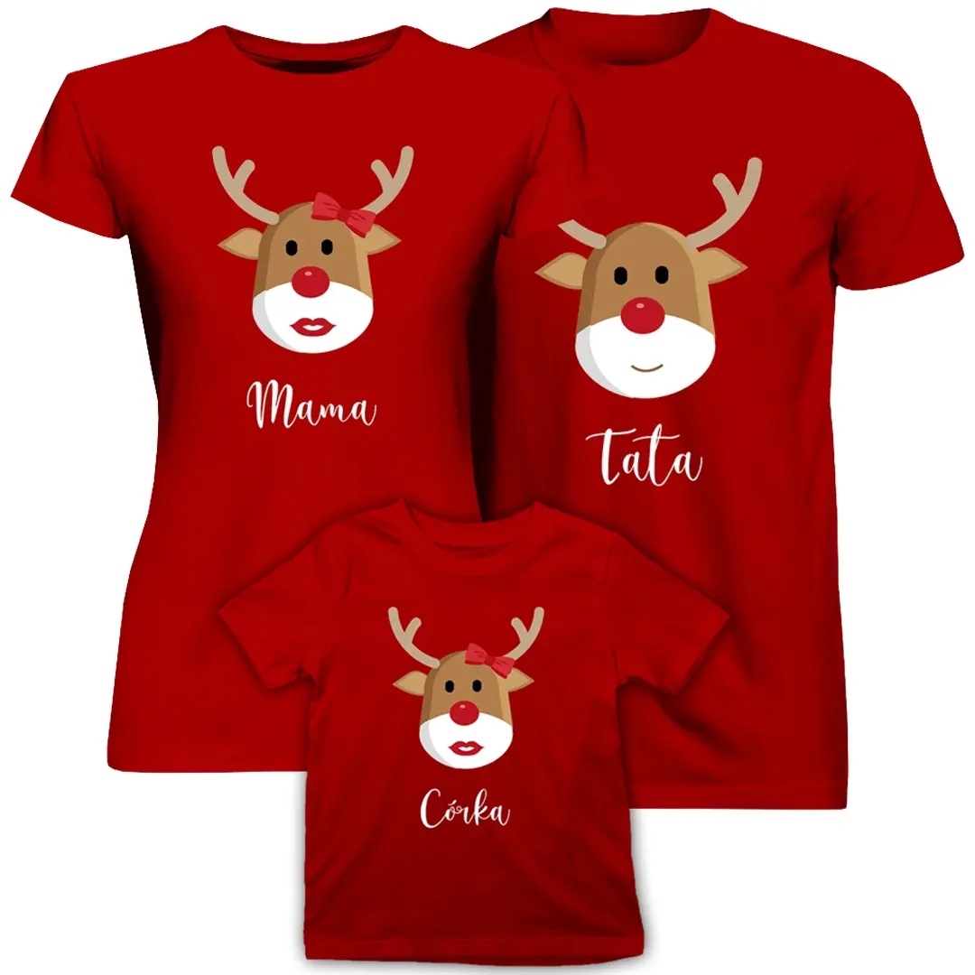 

świąteczne koszulki zestaw Mama Tata Córka