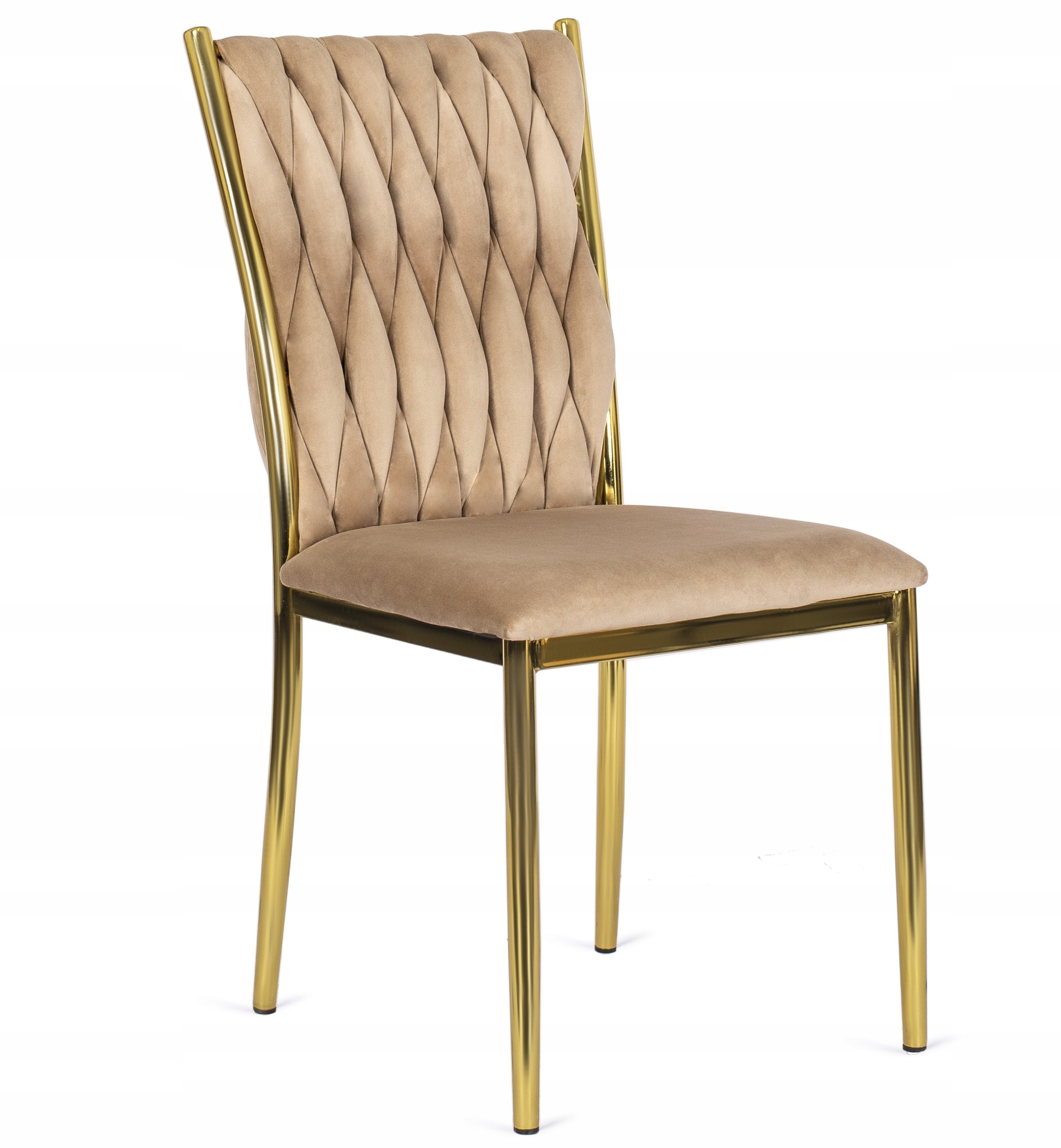 Béžová židle Glamour Pletená, čalouněná pro jídelnu a toaletu Dan