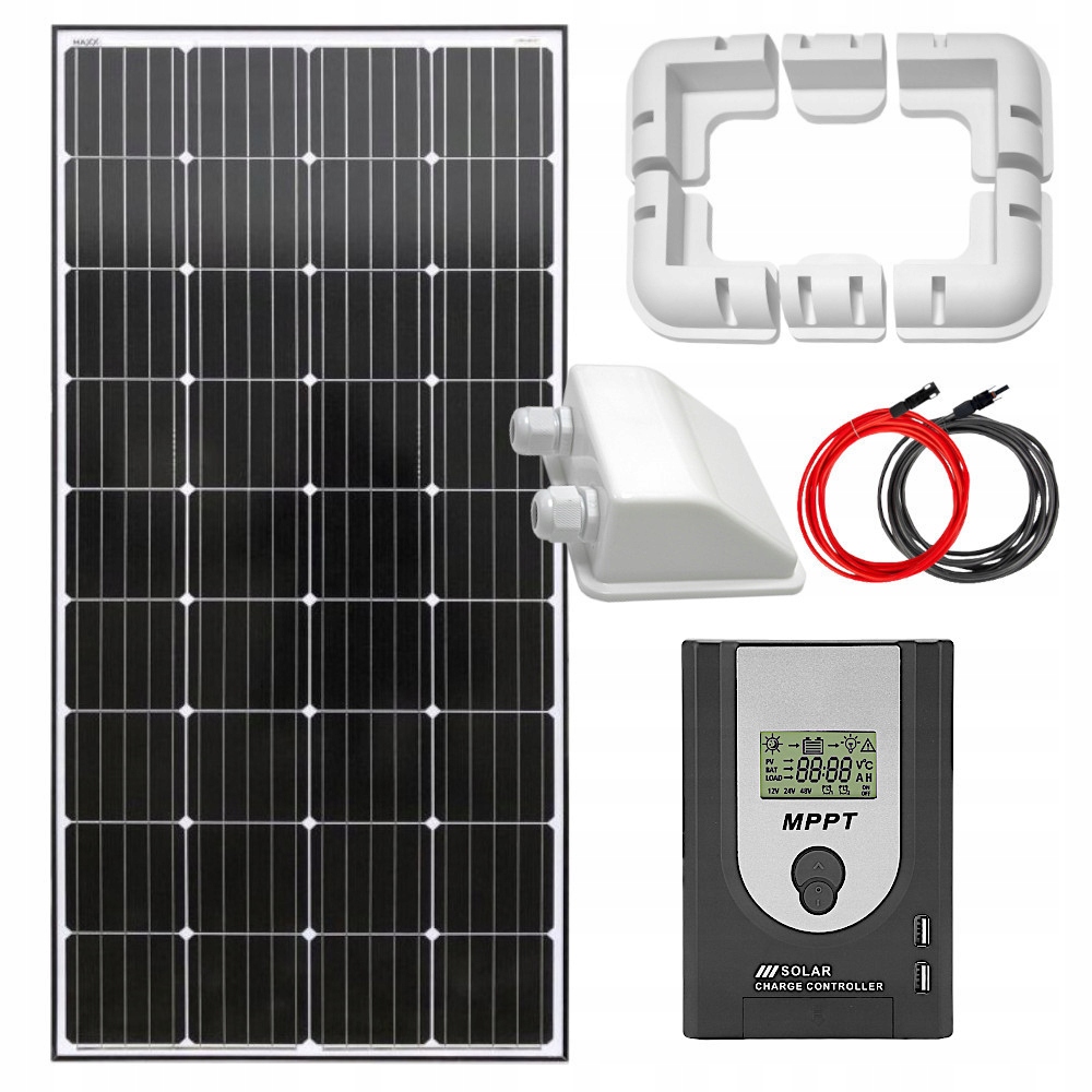 ZESTAW SOLARNY MONO KAMPER 200W + REGULATOR MPPT