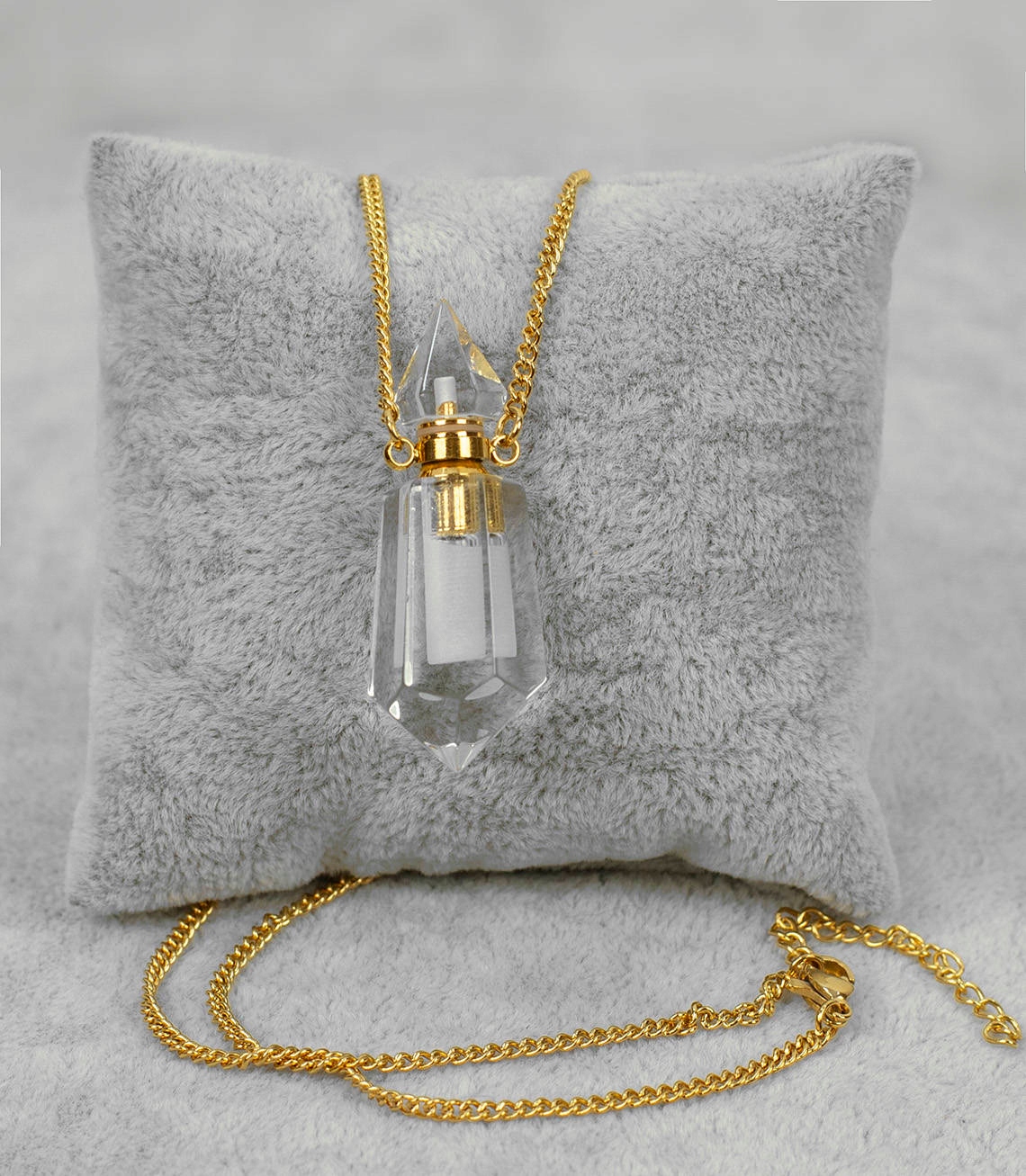 

Naszyjnik wisiorek perfumetka Kryształ Górski