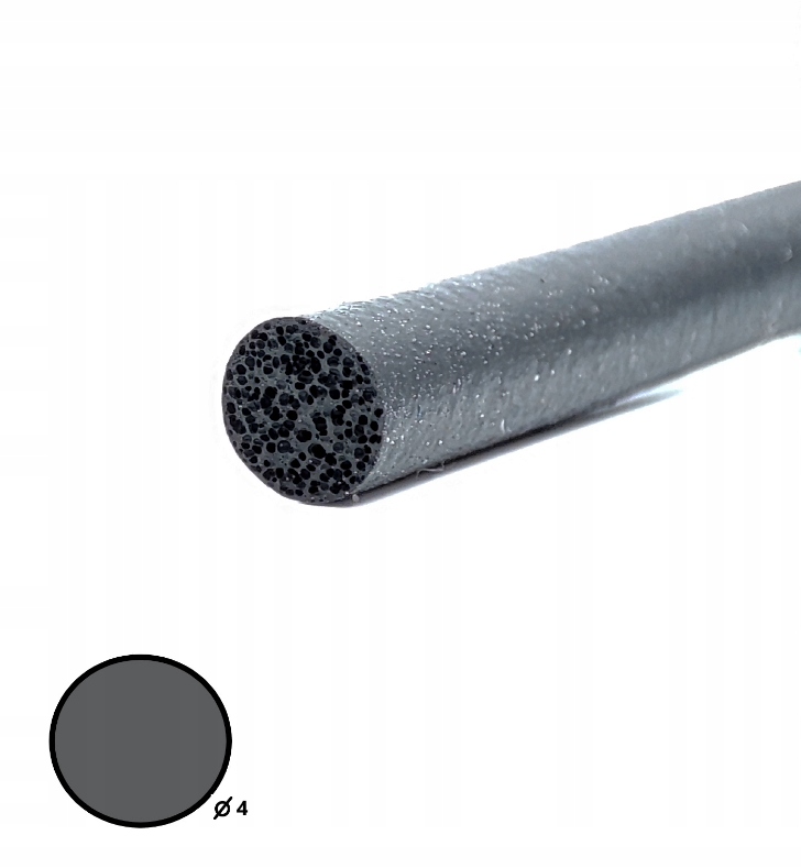 

Sznur gumowy porowaty piankowy Epdm fi 4mm
