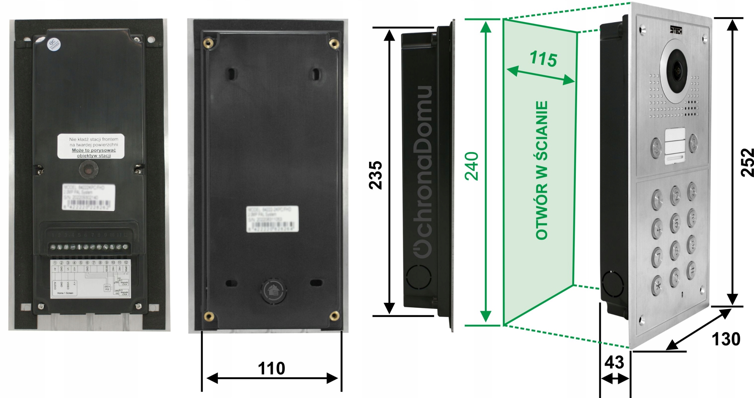 Stacja bramowa 2-rodzinna 84222-2 FHD 2MPIX 5tech Marka 5TECH