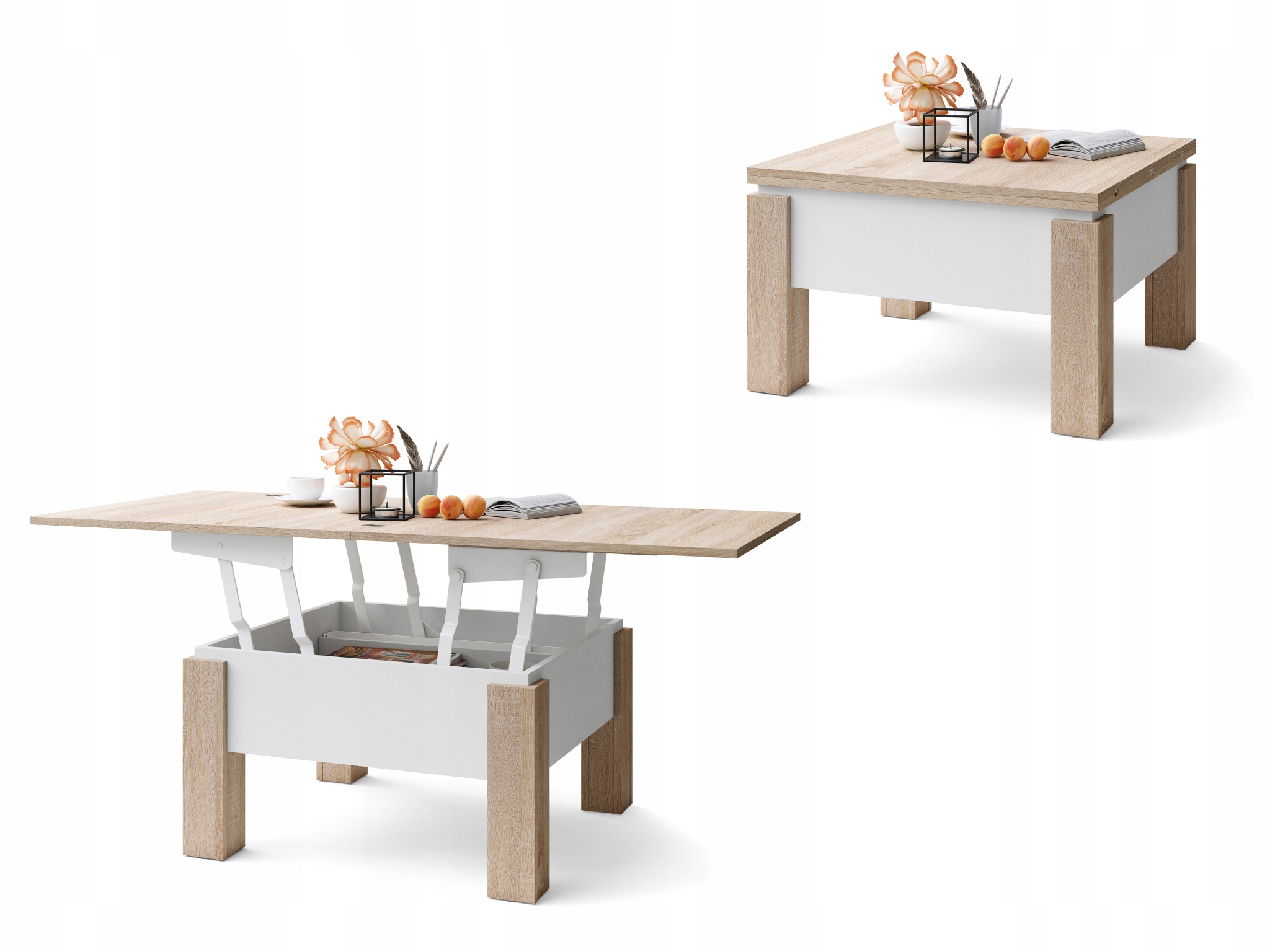 

Oslo Dąb Sonoma/Biały Ława Rozkładana Ławostół