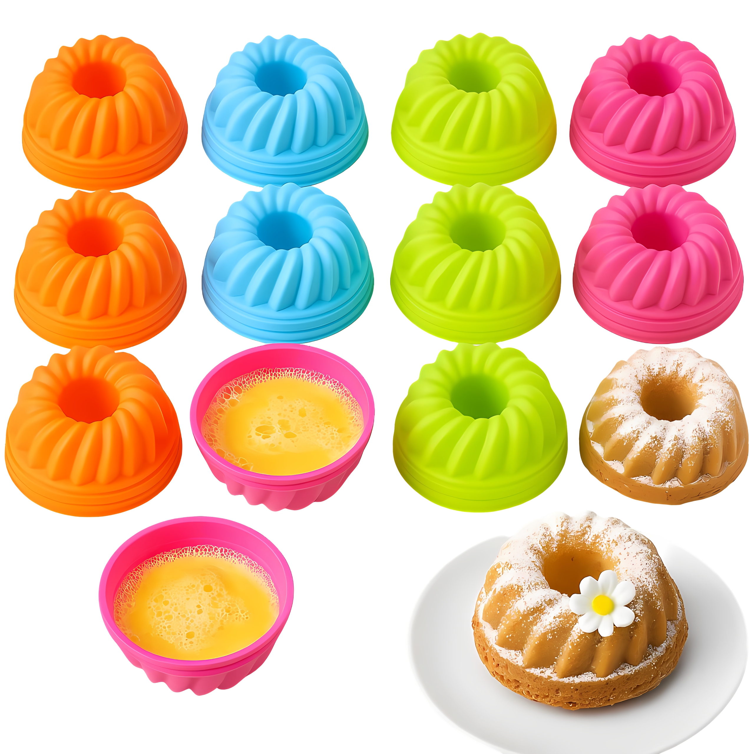 FOREMKI SILIKONOWE DO MUFFINEK BABECZEK FORMA DO PIECZENIA ZESTAW 12 szt