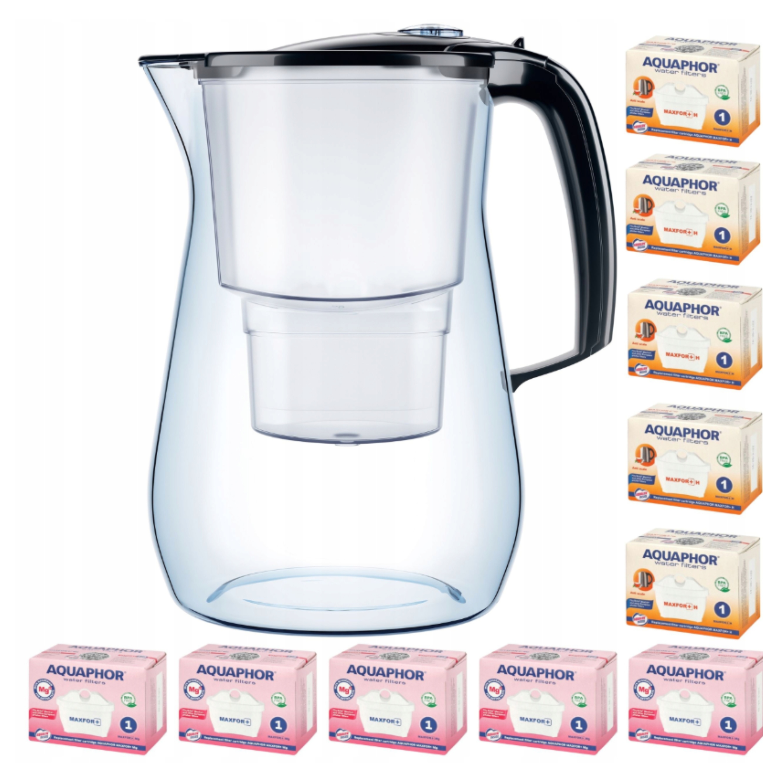 Filtrační konvice Aquaphor Onyx 4,2 l 10 náplní (5 mg 5H), černá