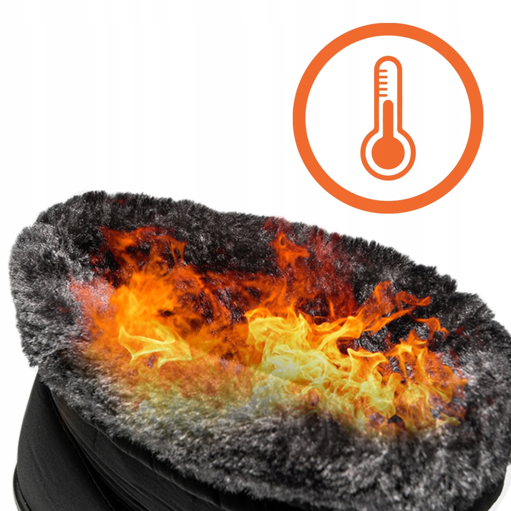 BUTY NA ŚNIEG ZIMOWE OCIEPLANE CZARNE WYSOKIE 40 Ocieplenie tak