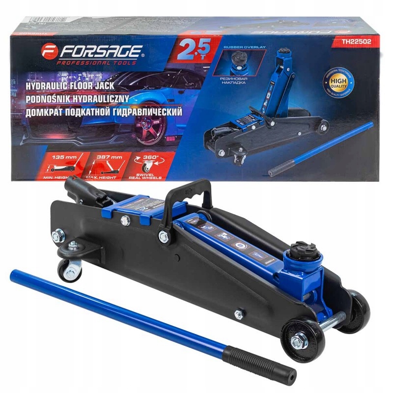 PODNOŚNIK SAMOCHODOWY ŻABA HYDRAULICZNY LEWAREK ŻABA 2,5T+GUMA