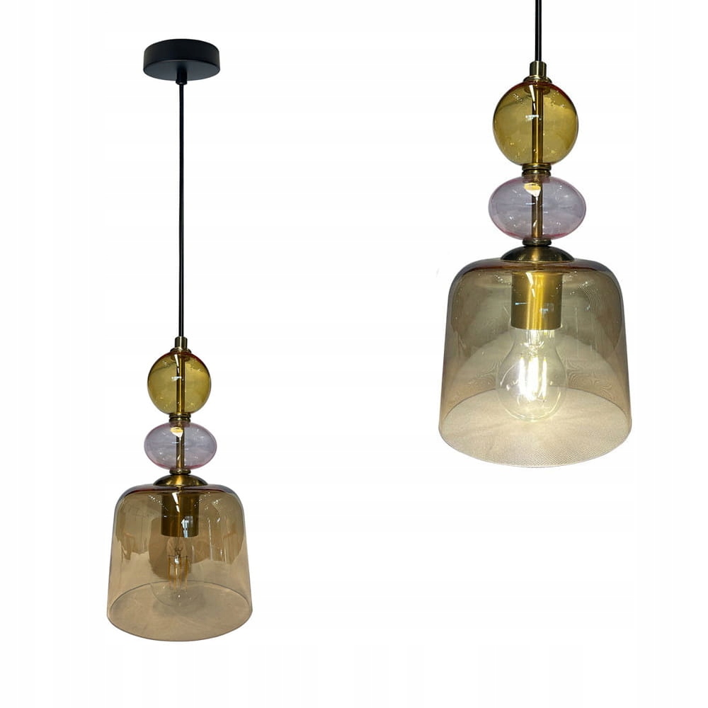 Lampa Tropea, moderní jantarové skleněné stínítko pro E27 Light Prestige