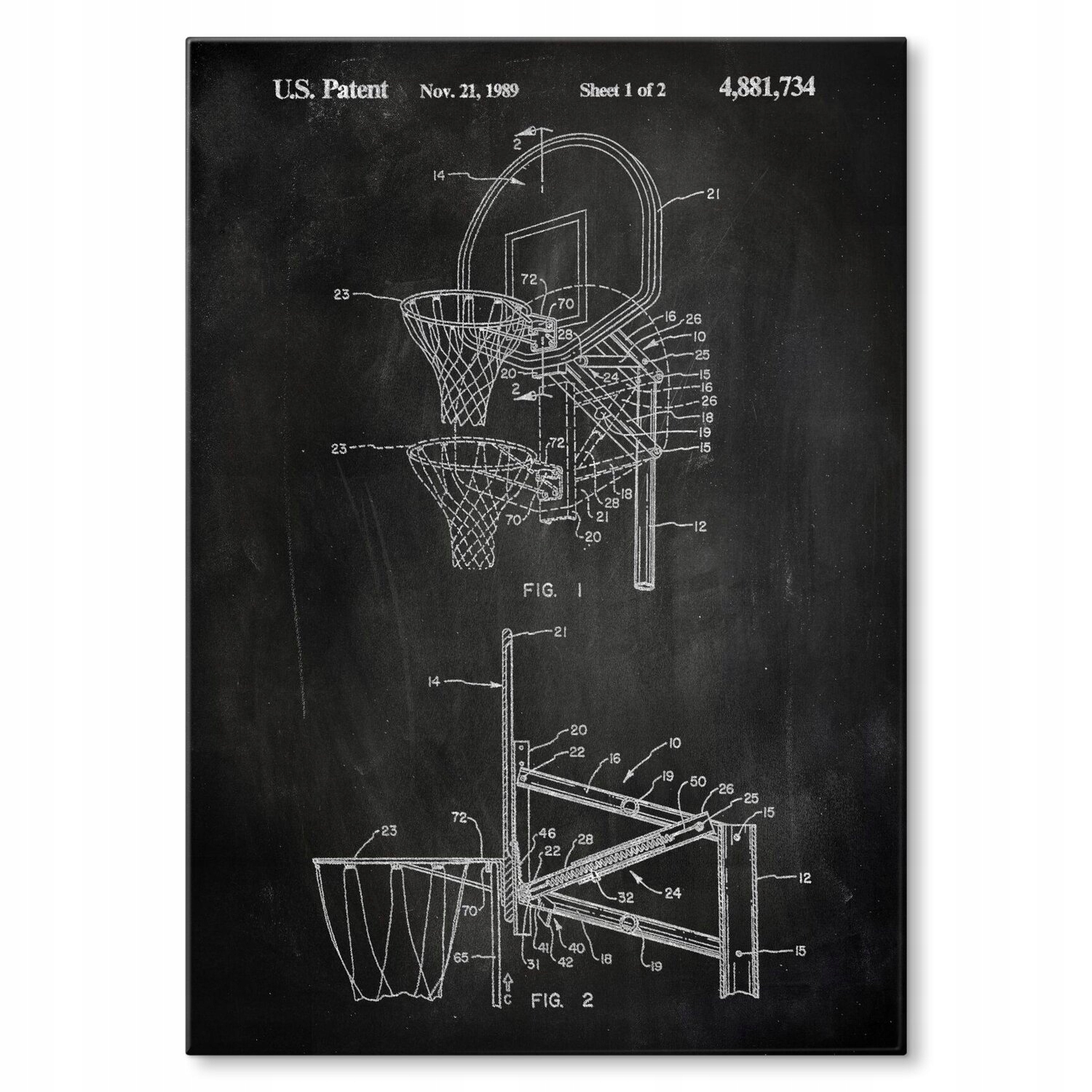 Kovový plakát Basketball sport Slate Szyld Plech 42 x 59,4 cm Dárek