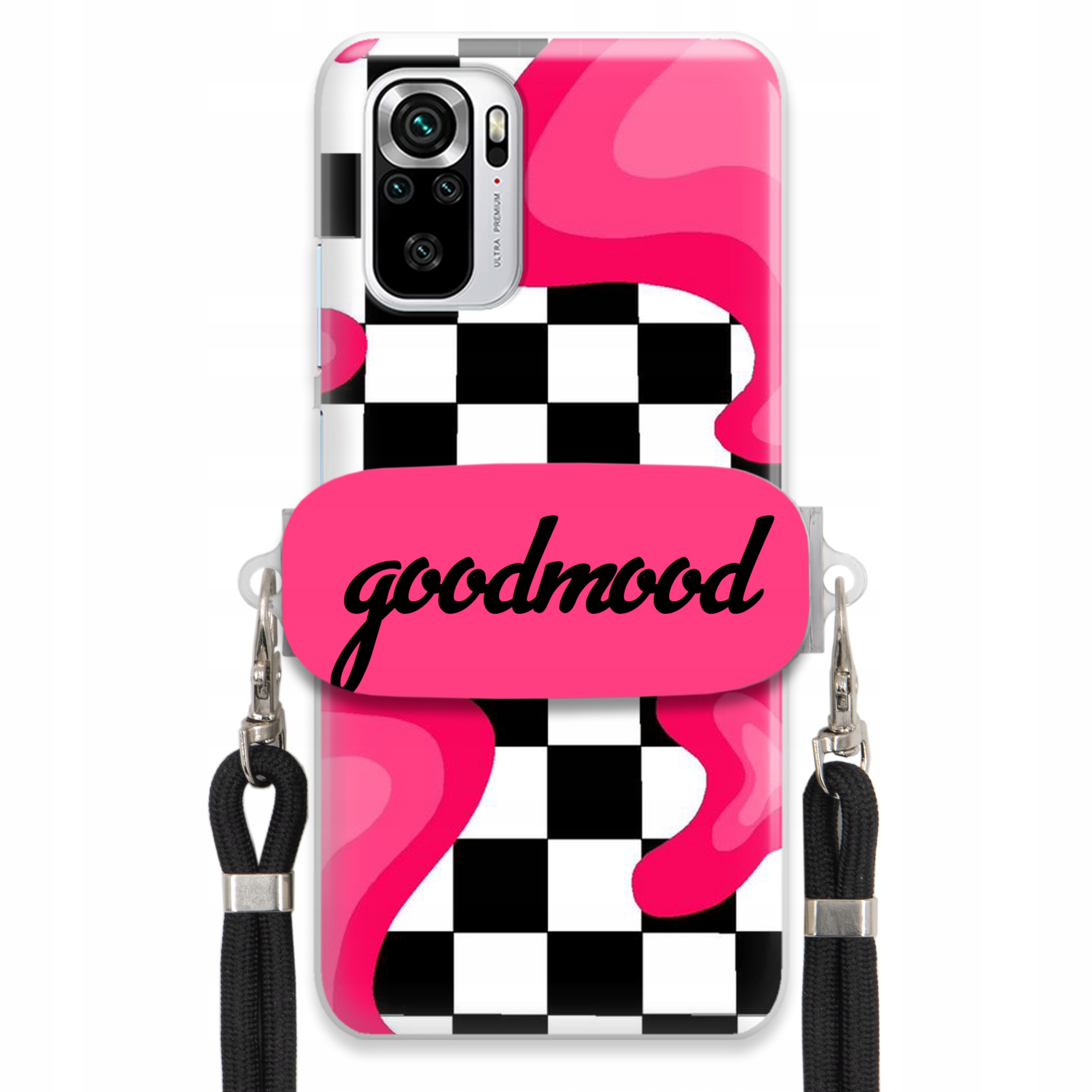 Puzdro Pre Xiaomi Redmi Note 10S Sada Case Držiak Vodítko Čierna Módne Splash