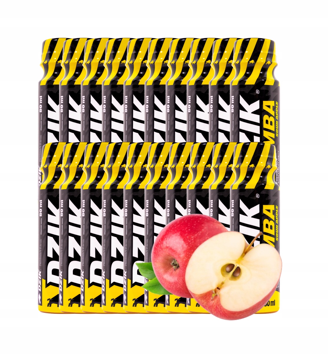 20x Divoká bomba Shot Sour Apple Doplněk Stravy Před tréninkem Síla Vytrvalost