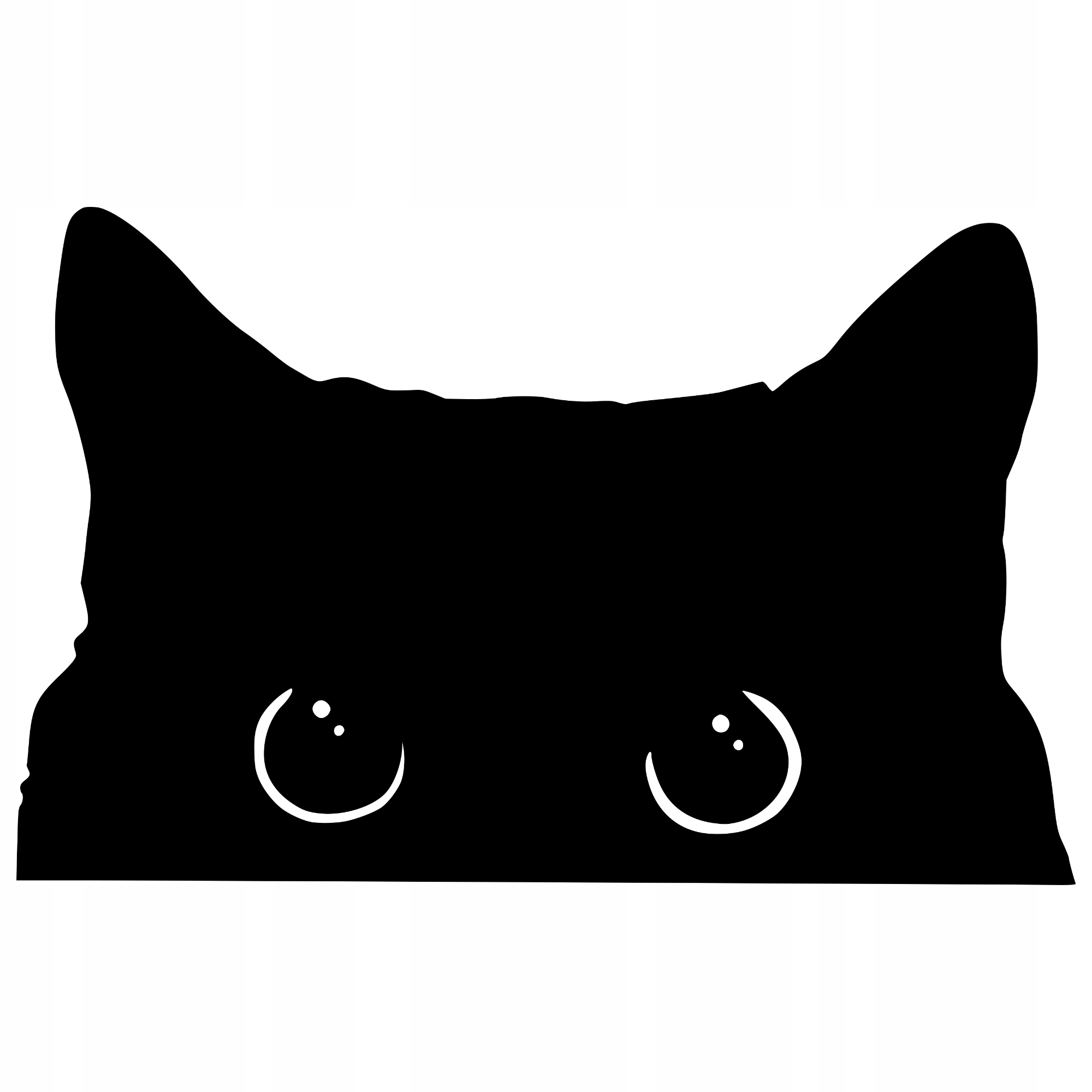 Naklejka KOT PATRZY na Samochód Szybę - Śmieszny wzór dla Właścicieli Kotów