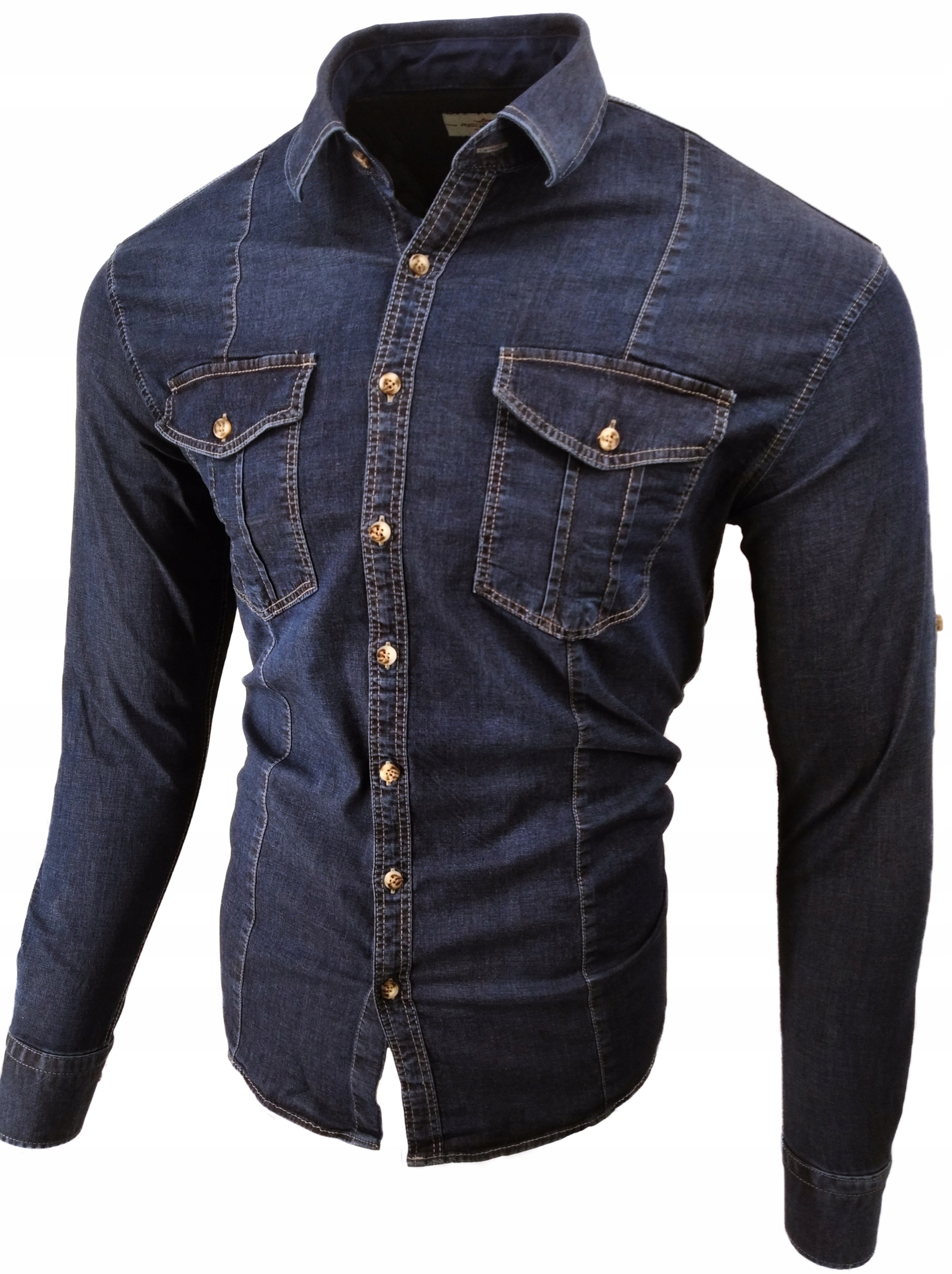 Pánská Džínová Košile Tmavá Jeans RP36 XXXL 3XL 47/48