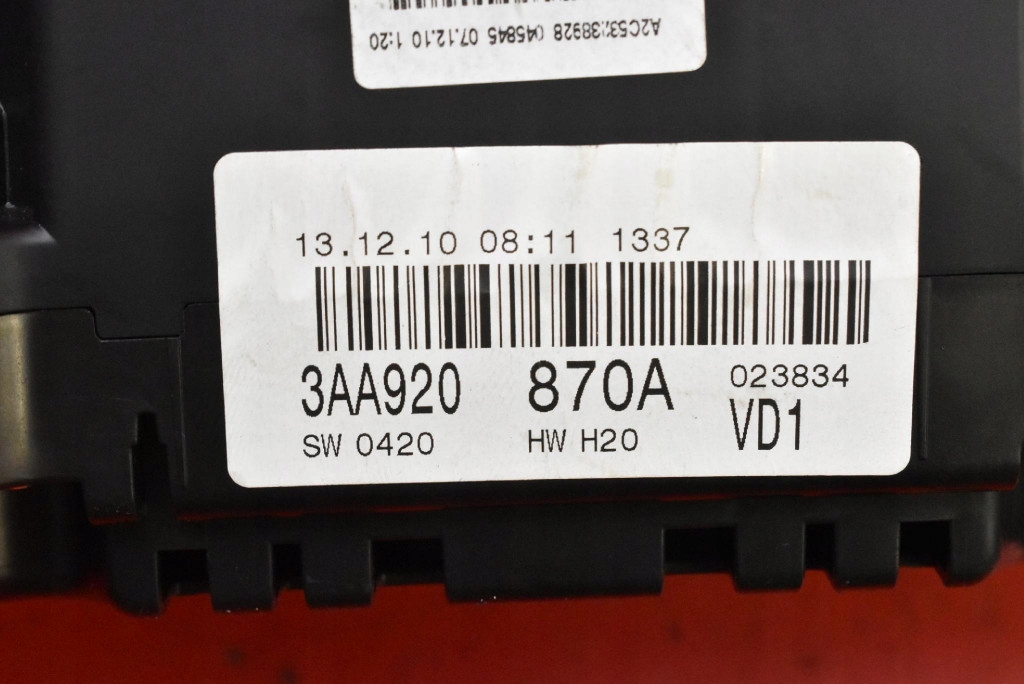 dials dials EU 3AA920870A VW PASSAT B7 2.0 TDI 140 KM 10-15
