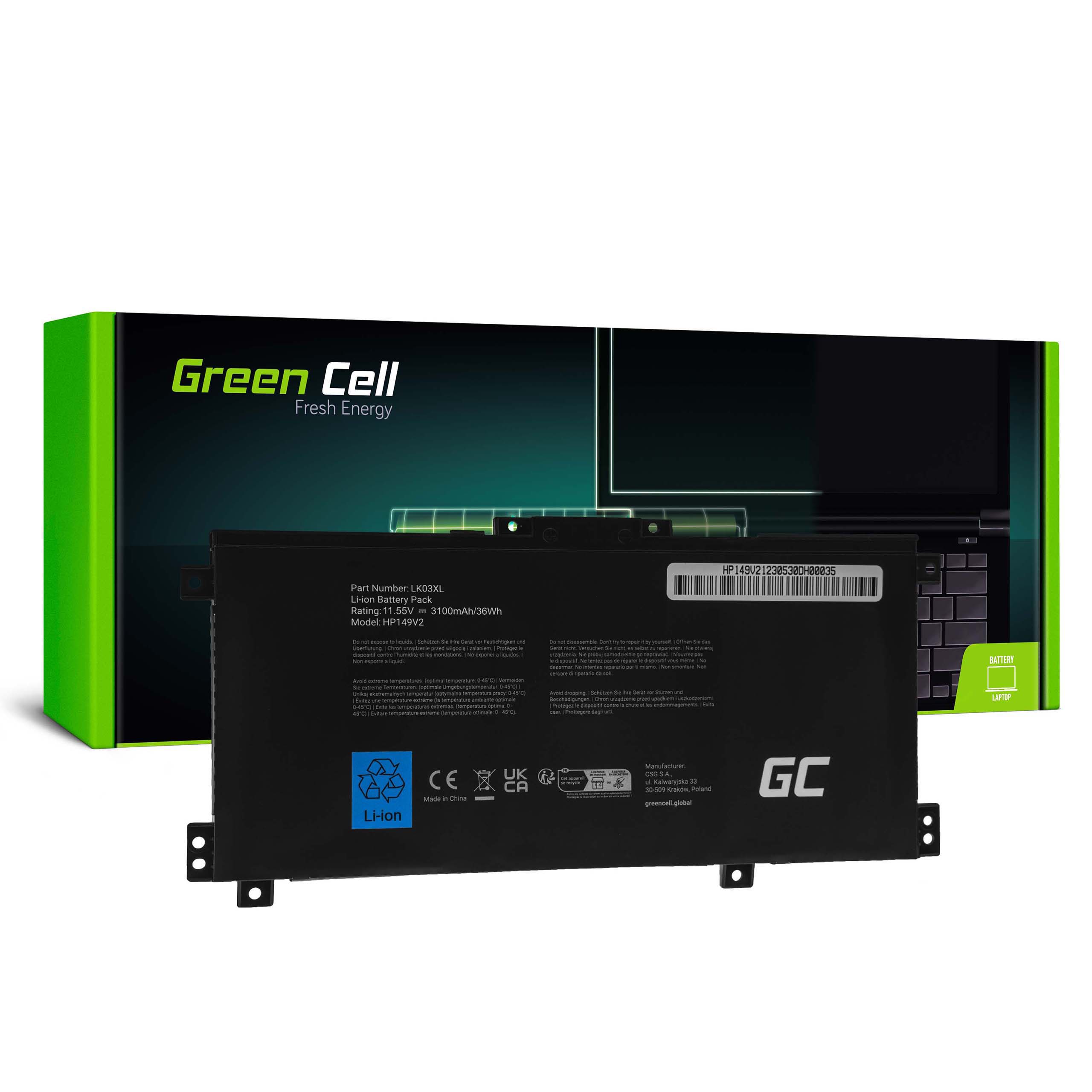 Bateria LK03XL LKO3XL L09049-541 L09281-855 do Hp