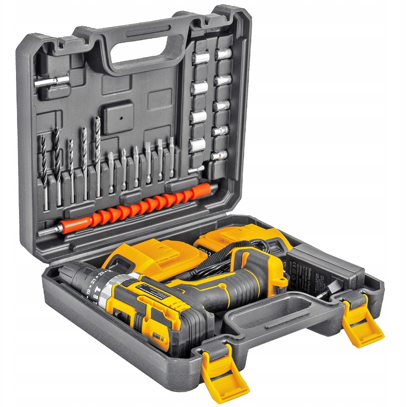 WIERTARKO WKRĘTARKA AKUMULATOROWA 21V 2X AKU PRAWDZIWY UDAR MAJSTER POLSKA Maksymalna prędkość obrotowa - I bieg 550 RPM