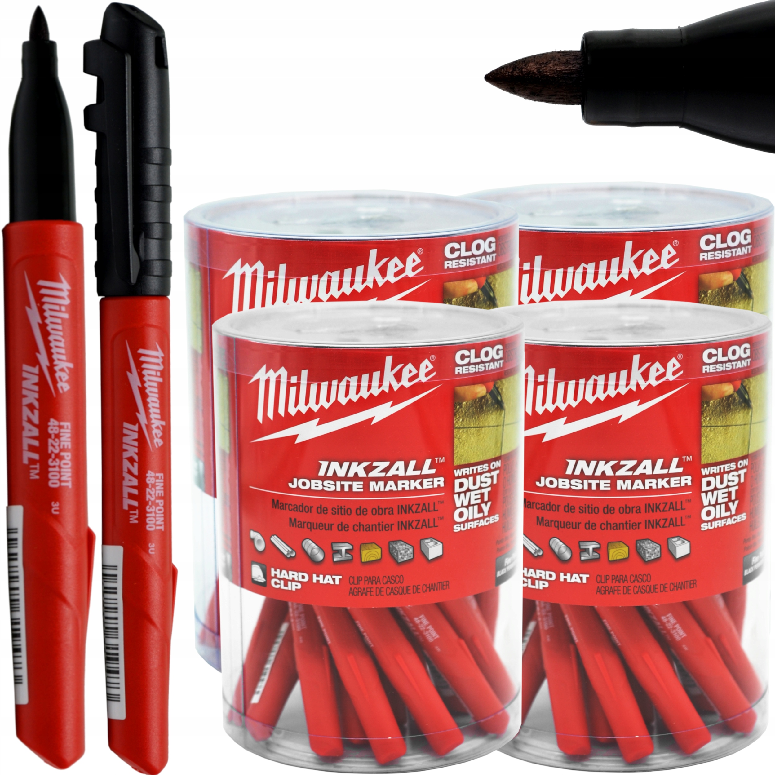 Trwały Marker Wodoodporny Pisak Budowlany Inkzall Czarny Szybkoschnący