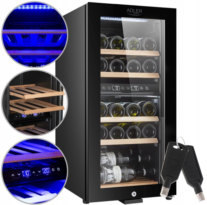 Lednička Na Víno Pivo Nápoje 24 Lahví 60 L Led