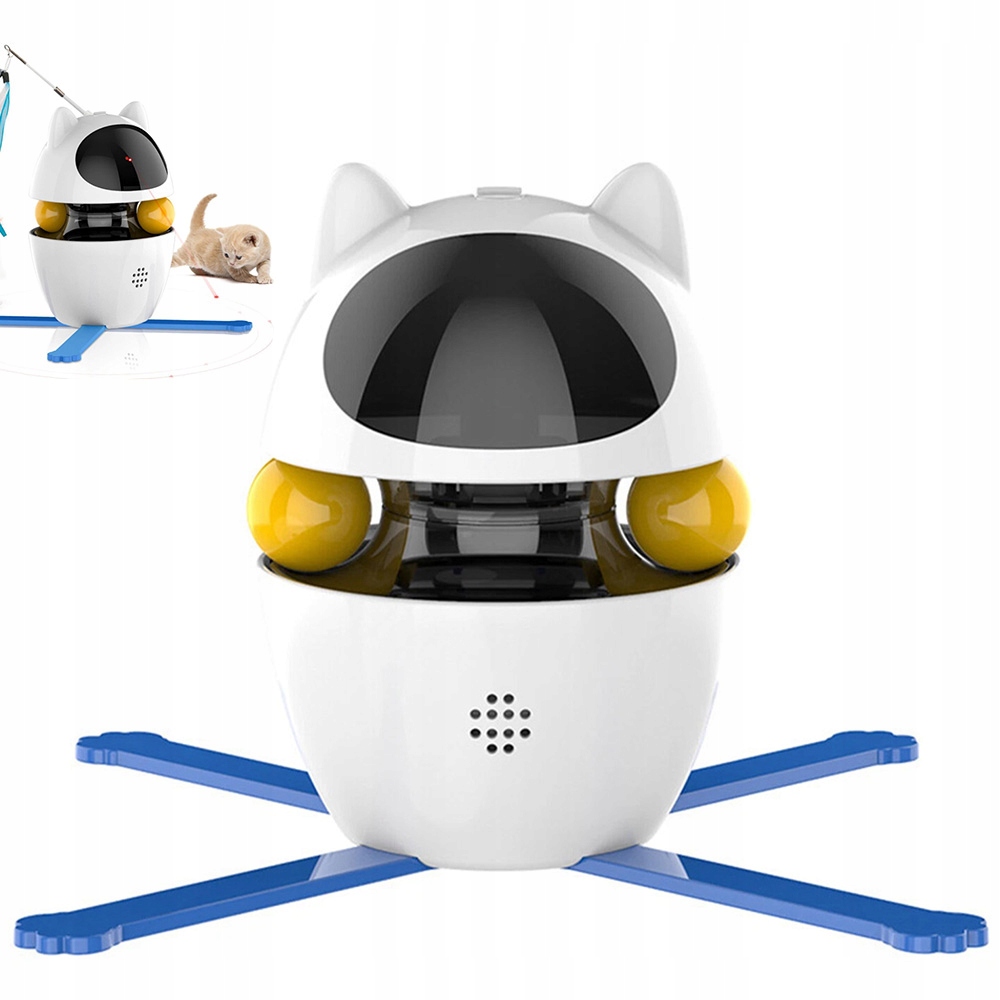 Interaktivní Hračka Pro Kočky 3V1 s laserovým peřím, bílá