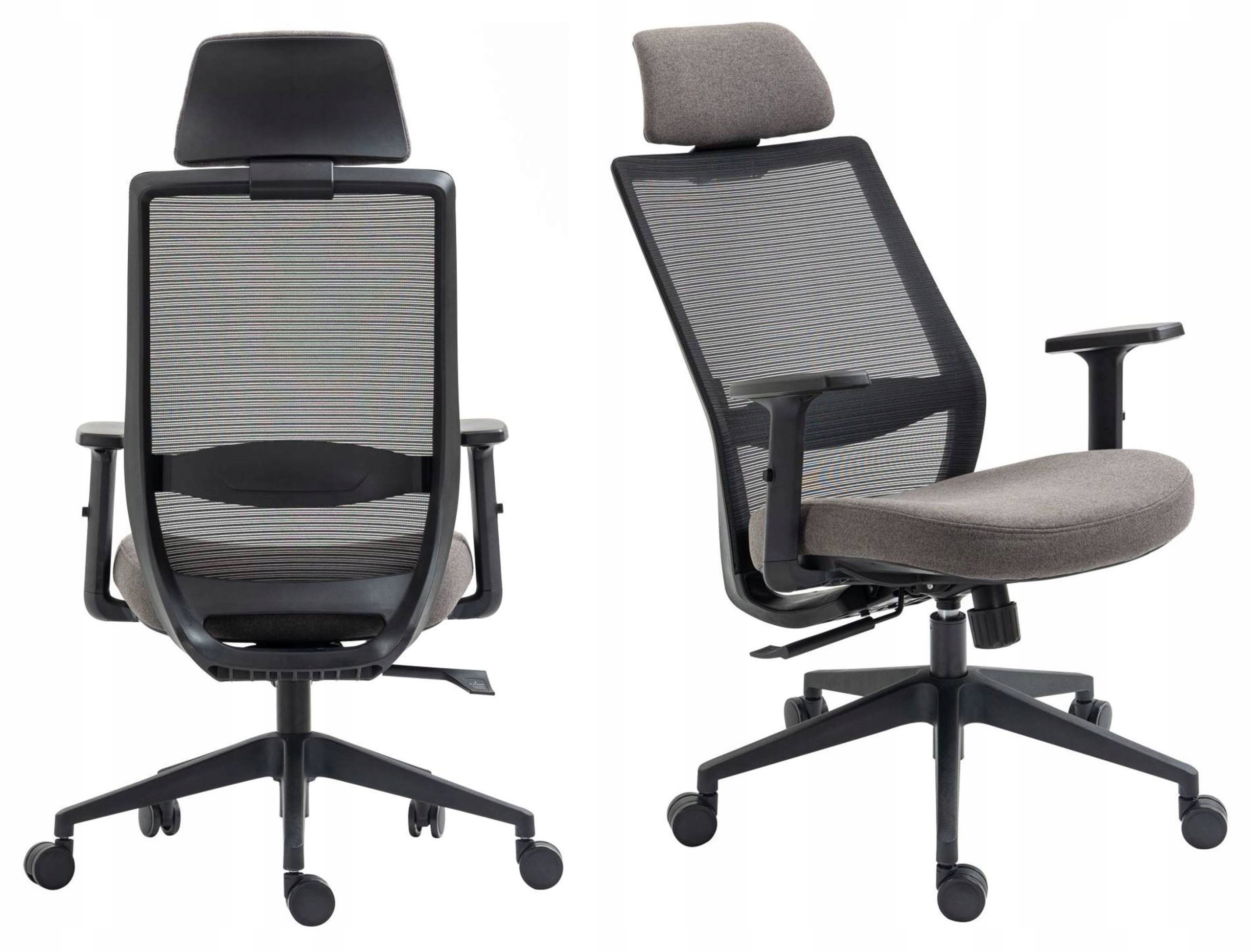 Krzesło Obrotowe Record Ergonomiczne Krzesło Biurowe Szare Siatka Do Biurka