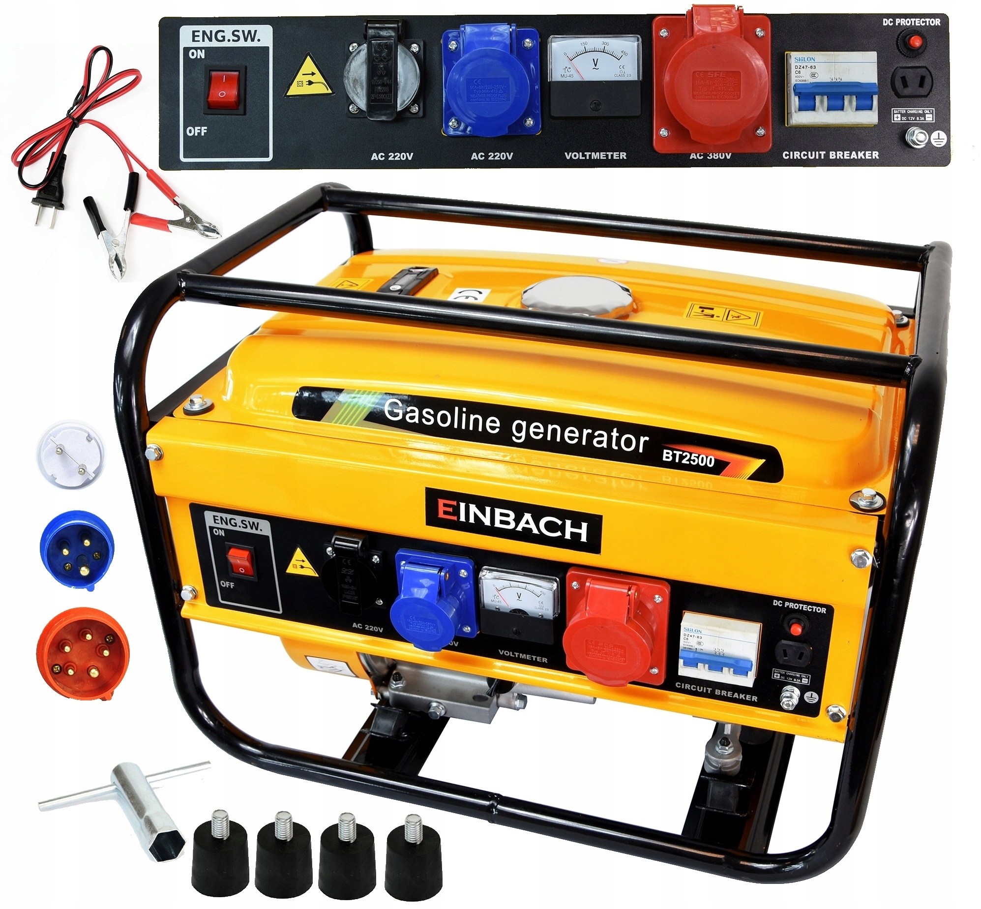 TRÓJFAZOWY AGREGAT PRĄDOTWÓRCZY GENERATOR 7,5KM AVR+ 12V 230V 400V 5500W