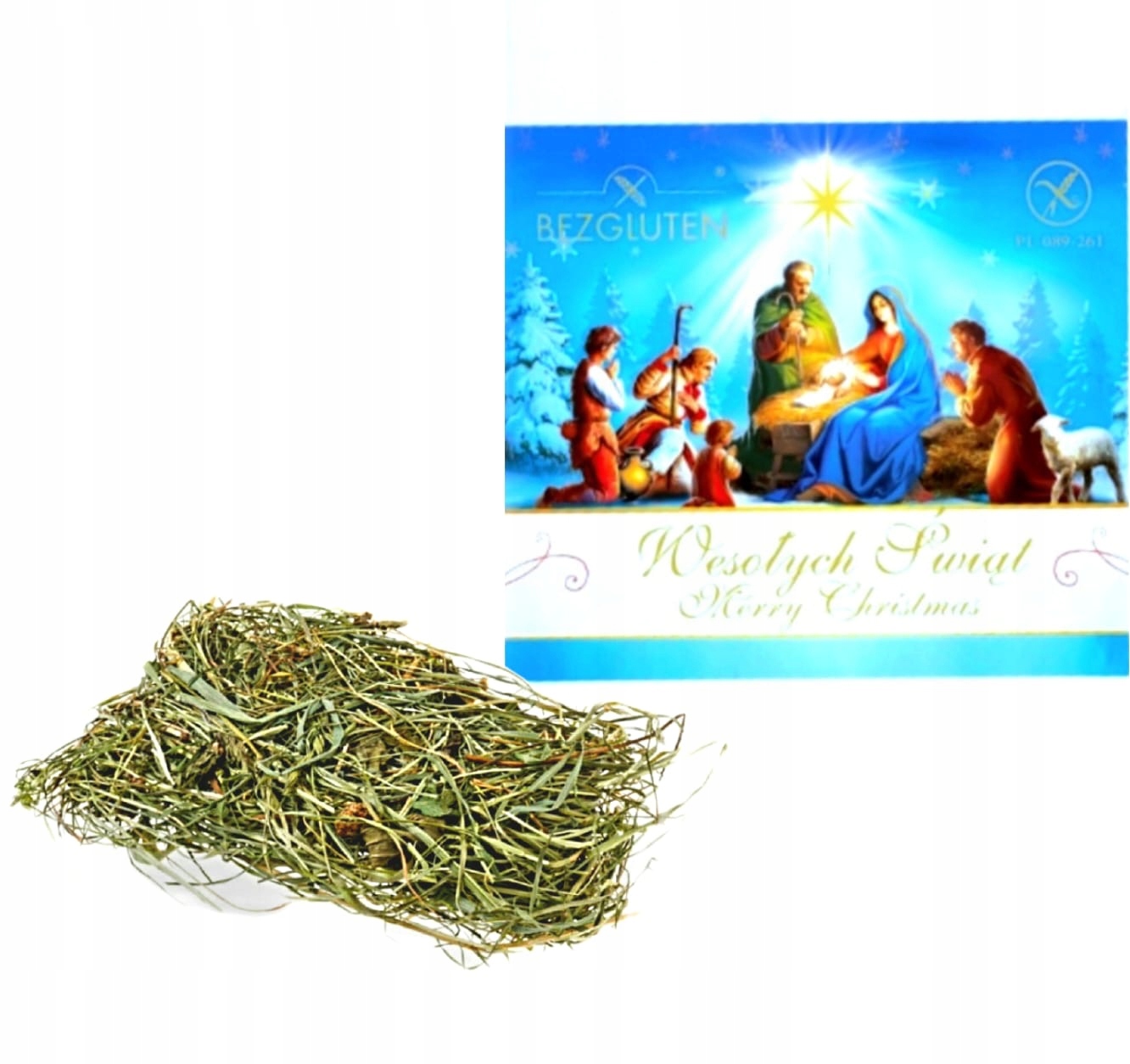 Levně Vánoční oplatek bezlepkový Vánoce 3 Ks Seno na štědrovečerní stůl