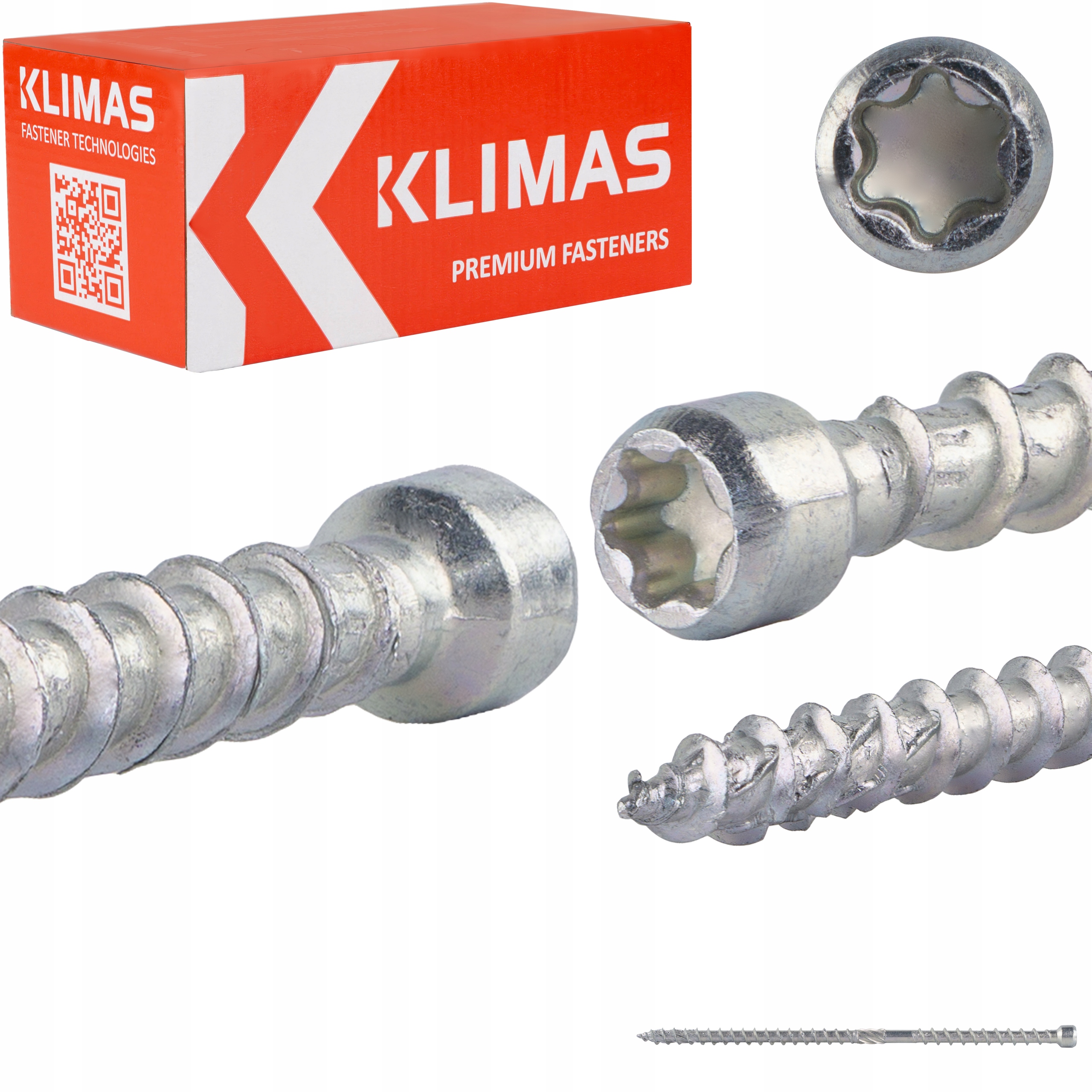 Skrutky s dvojitým závitom na izoláciu proti škvrnám Torx 8X195 mm Biele